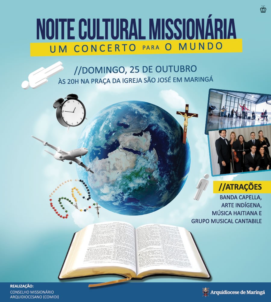 imagem 25 de outubro: Conselho Missionário Diocesano promove Noite Cultural-Missionária – Um concerto para o mundo!