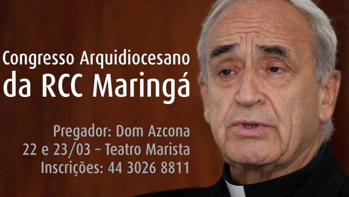 imagem Dom Azcona estará em Maringá em março no Congresso da RCC