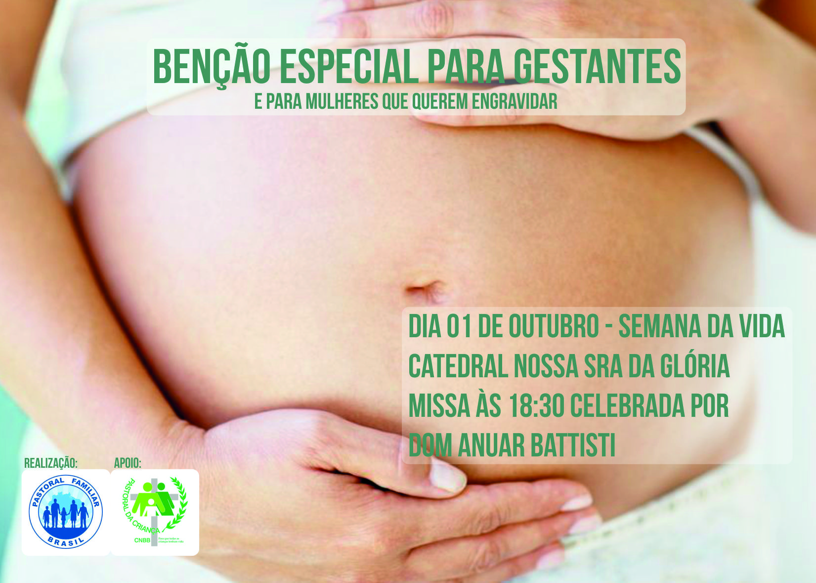 imagem Missa para gestantes e para mulheres que querem engravidar será dia 01 de outubro na catedral de Maringá