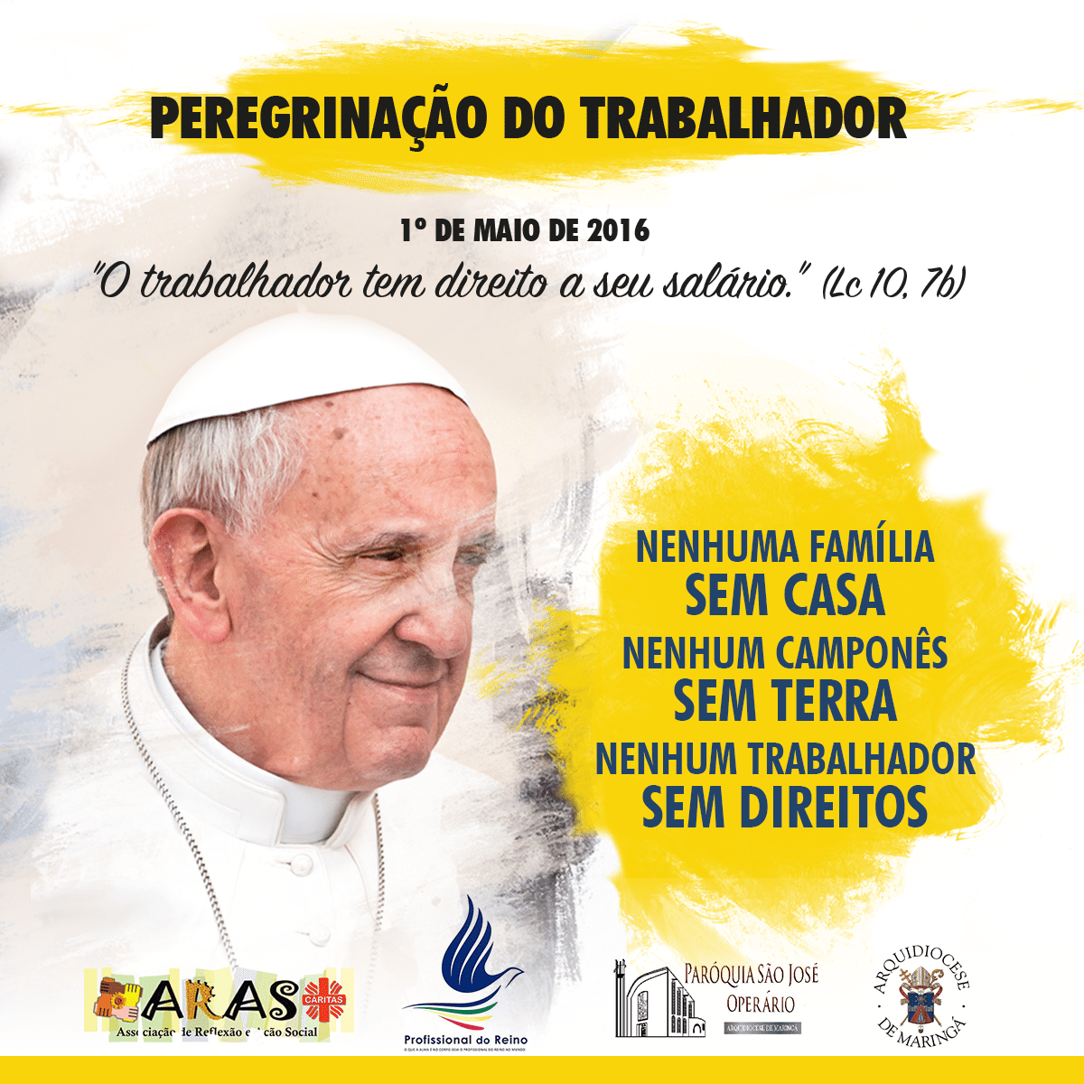 1° de Maio de 2016: Aras-Cáritas e RCC se unem para realizar Peregrinação do Trabalhador na paróquia São José em Maringá